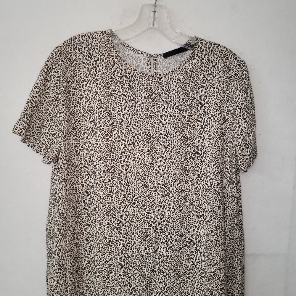 Jenni Kayne Dress Womens M Leopand Print TShirt‎ Dress Short Sleeve Viscose - Picture 3 of 13